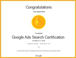 google ads search certification viom